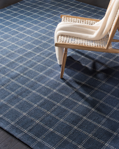 Ralph Lauren Tamworth Check Hand-woven Rug, 8' X 10' In Navy