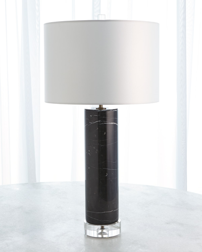 Global Views Marble Cylinder Table Lamp