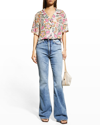 RAG & BONE MARE CROPPED FLORAL BUTTON-FRONT SHIRT