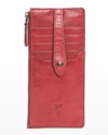 Frye Melissa Zip Leather Card Wallet In Red