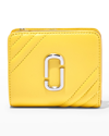 Marc Jacobs Mini Compact Lambskin Wallet In Golden Kiwi