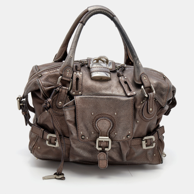 Pre-owned Chloé Metallic Brown Leather Paddington Satchel