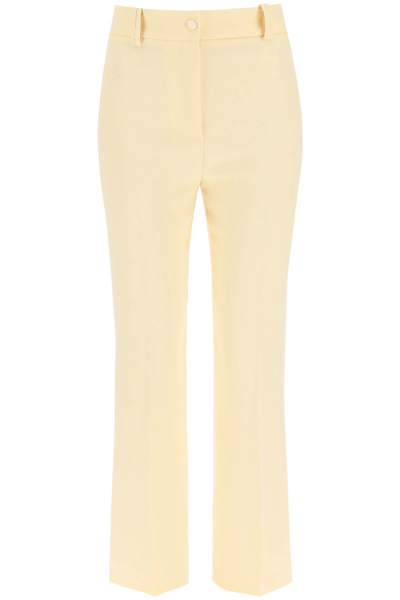 Hebe Studio Tailored High-waisted Trousers In Yellow