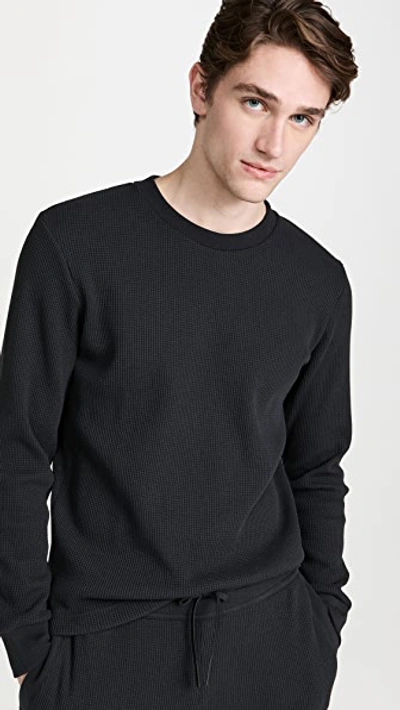 Theory Balena Waffle-knit Cotton-blend Sweater In Black