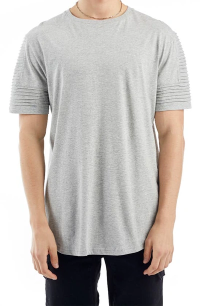 Nana Judy Men's Maverick Pintuck Sleeve T-shirt - Bci Cotton In Grey Marl