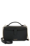 Kate Spade New York Hudson Pebble Leather Double Zip Crossbody In Black