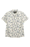 Treasure & Bond Kids' Button-up Camp Shirt In Ivory Dove Mountain Toile