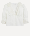 Shop Rixo London Rixo Women's Amanda Lace-trim Blouse In Cream Ivory