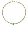 LOGAN HOLLOWELL QUEEN EMERALD HEART CUBAN CHOKER