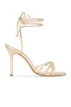 Manolo Blahnik Leather Leva 105 Sandal In Gold