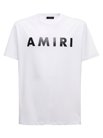 Amiri Logo-print Short-sleeve T-shirt In White,black