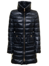 HERNO HERNO WOMAN'S MARIA BLUE QUILTED NYLON LONG DOWN JACKET