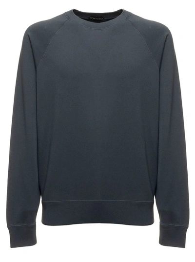 Tom Ford Raglan-sleeve Crew-neck Sweatshirt In Blu