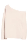 Treasure & Bond One-shoulder Thermal Knit Sweater In Pink Lotus