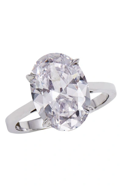 Savvy Cie Jewels Sterling Silver Oval Cz Ring In White