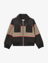 BURBERRY LIAM CHECKED-PANEL WOVEN TECHNICAL JACKET 4-14 YEARS