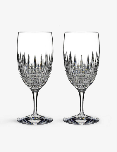 Waterford Lismore Diamond Essence Crystal Iced Beverage Crystal Glasses Set Of Two