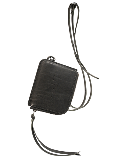 The Viridi-anne Leather Neck Coin Purse In Black
