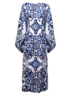 Dolce & Gabbana Scarf-print Silk Charmeuse Maxi Dress In Blu