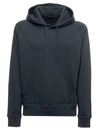 TOM FORD TOM FORD MAN'S WASHED BLUE COTTON HOODIE