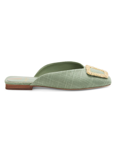 Sam Edelman Women's Lavina Buckle Mules Women's Shoes In Jade