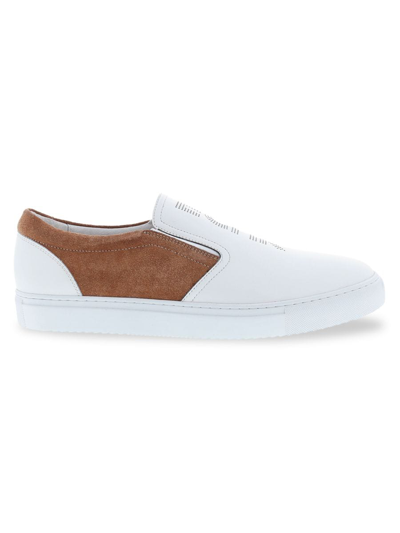 French Connection Men's Marcel Leather & Suede Slip-on Sneakers In White
