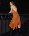 Lilysilk Pleated Silk Dress Daisy In Brown