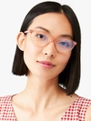 Kate Spade Roanne 54mm Blue Light Blocking Reading Glasses In Pomegranate