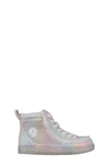 Billy Footwear Kids' Classic Hi-rise Sneaker In Rainbow Crackle/ White