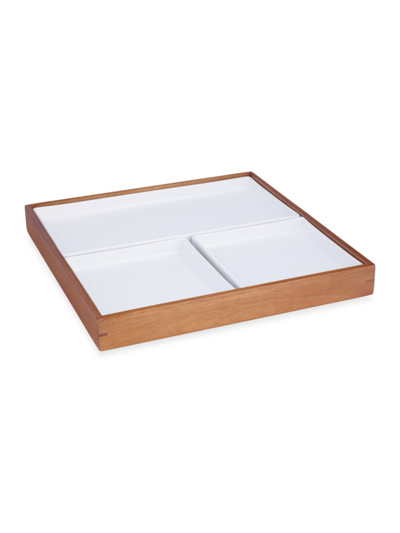 Nambe Duets Porcelain & Wood Bento Box In Brown