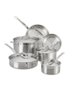 Hestan Probond Forged Stainless Steel 10-piece Cookware Set In Silver
