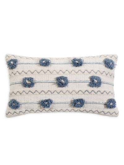 Pom Pom At Home Izzy Handwoven Pillow & Insert In Ivory/denim