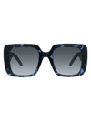 Dior Wil 55mm Square Sunglasses In Blue Havana