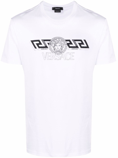 Versace White Logo Print T-shirt