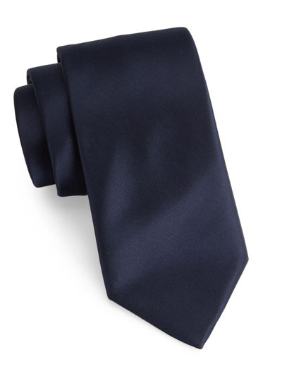Emporio Armani Silk Neck Tie In Night Blue