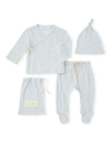 ELEGANT BABY BABY'S 3-PIECE POINTELLE STAR FOOTIE BAG SET