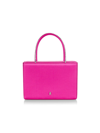 Amina Muaddi Amini Gilda Crystal-embellished Patent Leather Box Bag In Pink White