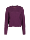 Atm Anthony Thomas Melillo Slub Jersey Crop Tee In Plum