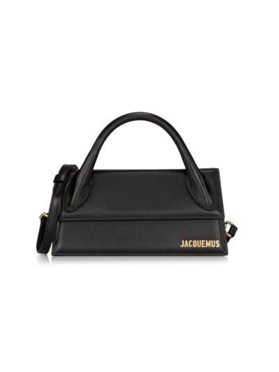 Jacquemus Le Chiquito Long Mini Bag In Smooth Calfskin With Removable Strap In Black