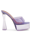 Amina Muaddi Women's Dalida Platform Pvc Sandals In Purple