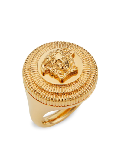 Versace Medusa Gold-tone Brass Sovereign Ring In  Gold