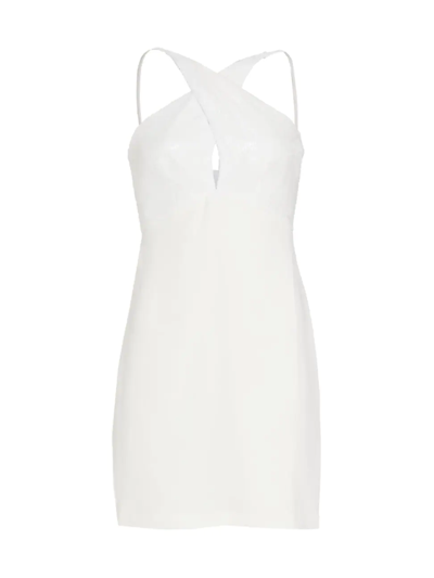 Halston Diletta Sequin Dress In White