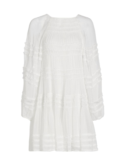 Magali Pascal Amaia Tiered Trapeze Dress In Off White