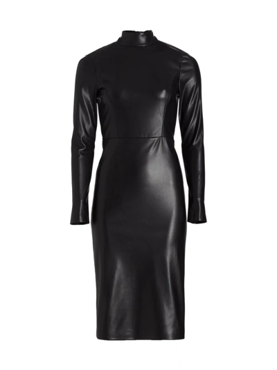 ALICE AND OLIVIA WOMEN'S DELORA FAUX LEATHER SHEATH DRESS