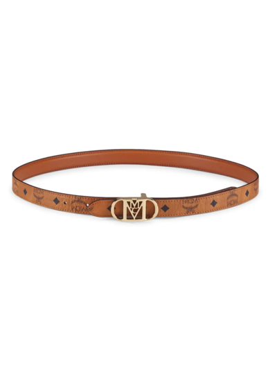 Mcm Mode Travia Reversible Leather Belt In Brown