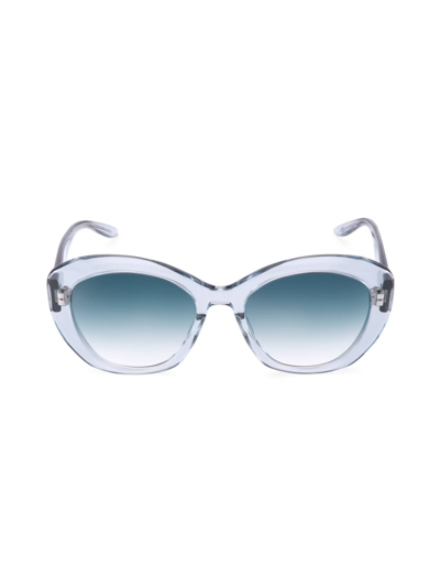 Barton Perreira Galilea 55mm Oval Sunglasses In Blue Smoke Aegean Gradient