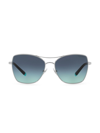 Tiffany & Co Diamond Point 59mm Square Sunglasses In Silver