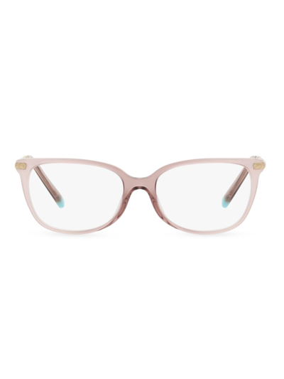 Tiffany & Co Wheat Leaf 54mm Rectangle Optical Eyeglasses In Pink Gradient
