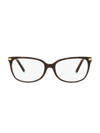 Tiffany & Co Wheat Leaf 54mm Rectangle Optical Eyeglasses In Havana