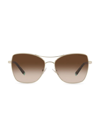 Tiffany & Co Diamond Point Sunglasses In Pale Gold-colored Metal With Gradient Brown Lenses